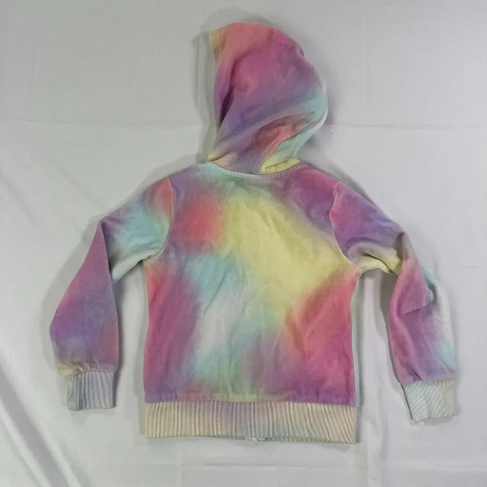 Juicy Couture Kid's Velour Track Jacket 5 Multi‎ Tie Dye Design 2 Front Pockets